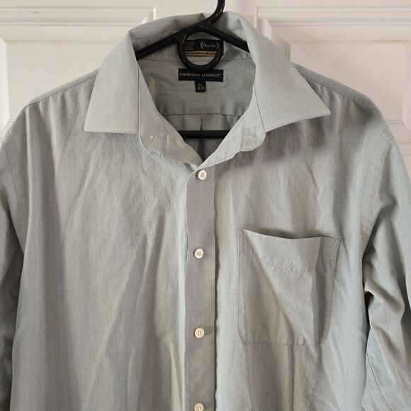 Vintage Cambridge Classics 16.5 34/35 cotton chambray button up Mens Dress shirt - Picture 1 of 6